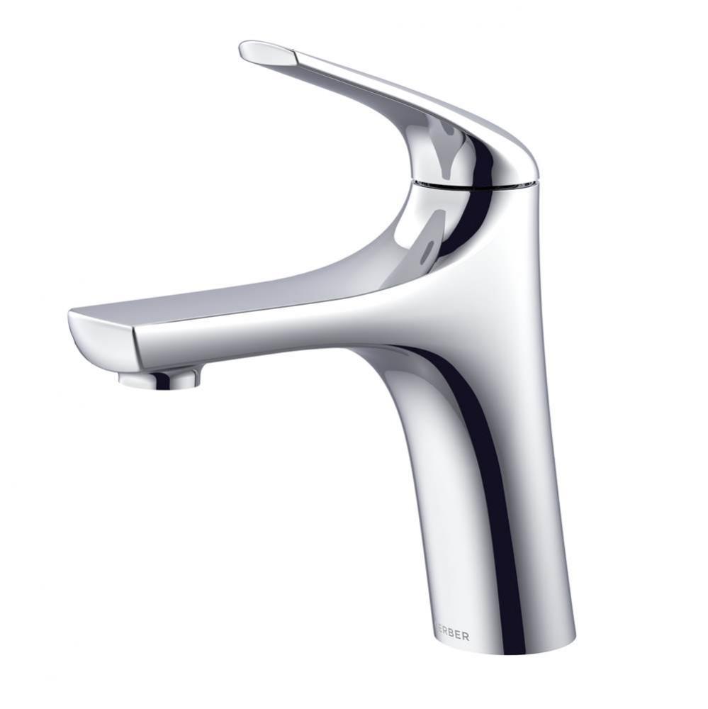 Lemora 1H Single Hole Mount Lavatory Faucet w/ Metal Touch-Down Drain 1.2gpm Chrome