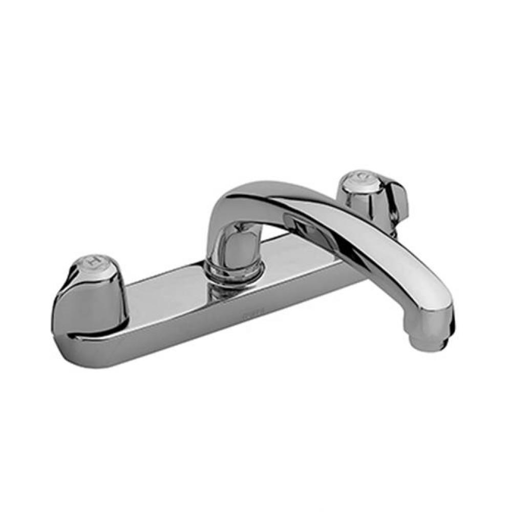 Gerber Classics 2H Kitchen Faucet Deck Plate Mounted w/out Spray &amp; w/ Metal Fluted Handles &am