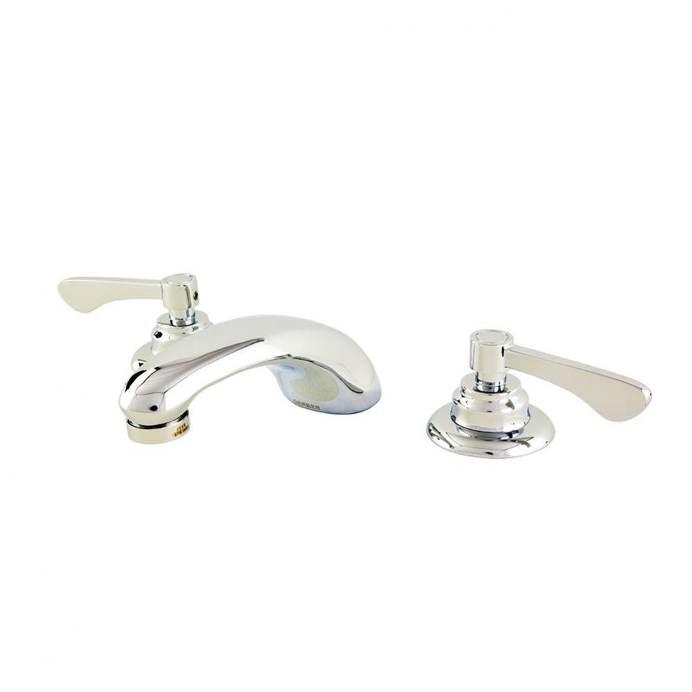 Commercial 2H Widespread Lavatory Faucet w/ Gooseneck Spout Flex Connections &amp; Less Drain 0.5g