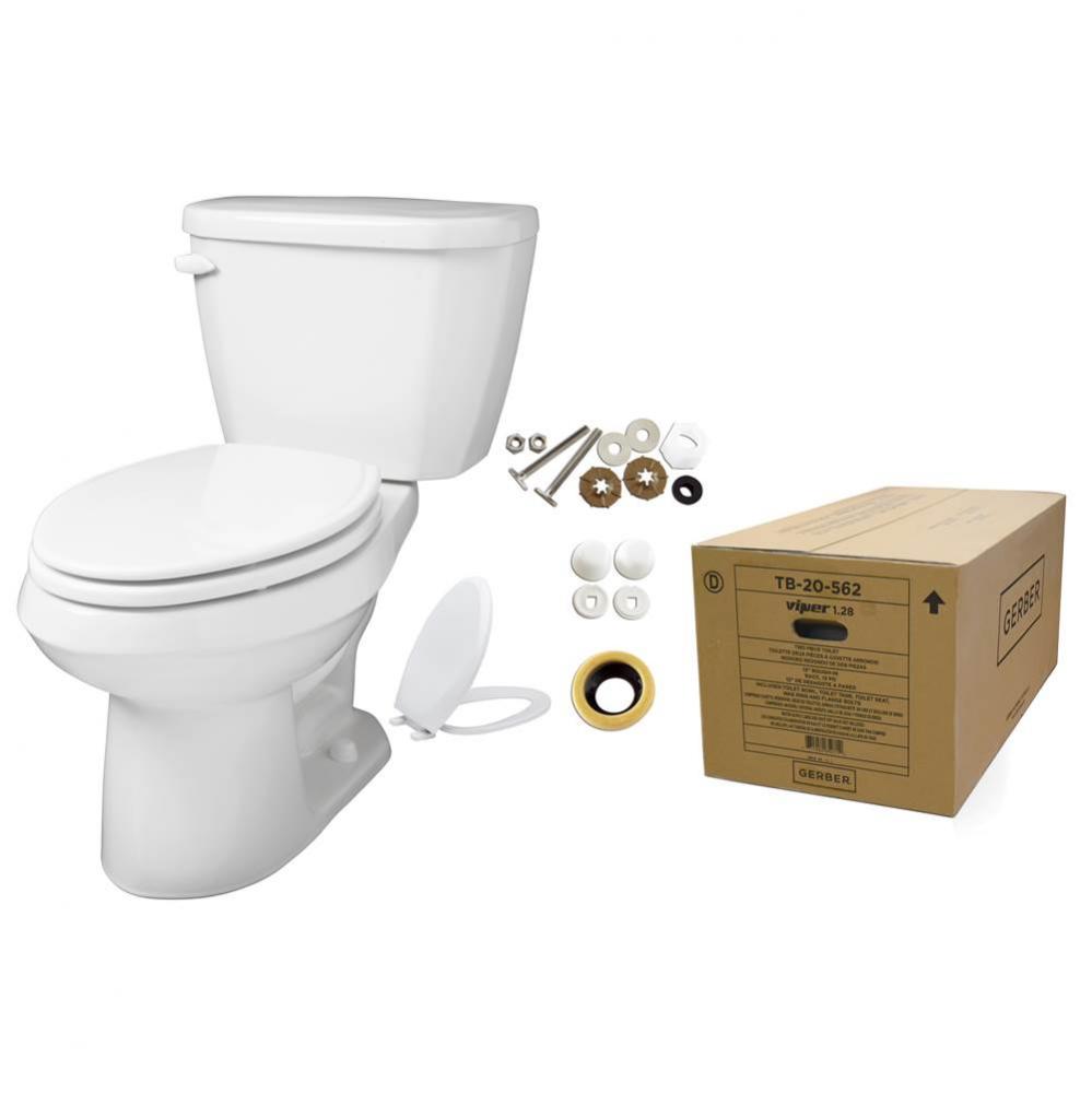 Viper 1.28gpf Elongated Toilet-in Box (Tank and Bowl) White