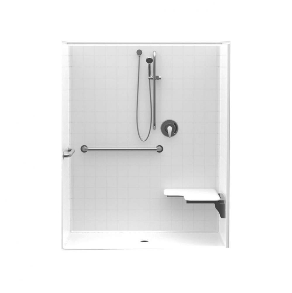 1623BFSTD 60 x 30 AcrylX Alcove Center Drain One-Piece Shower in White