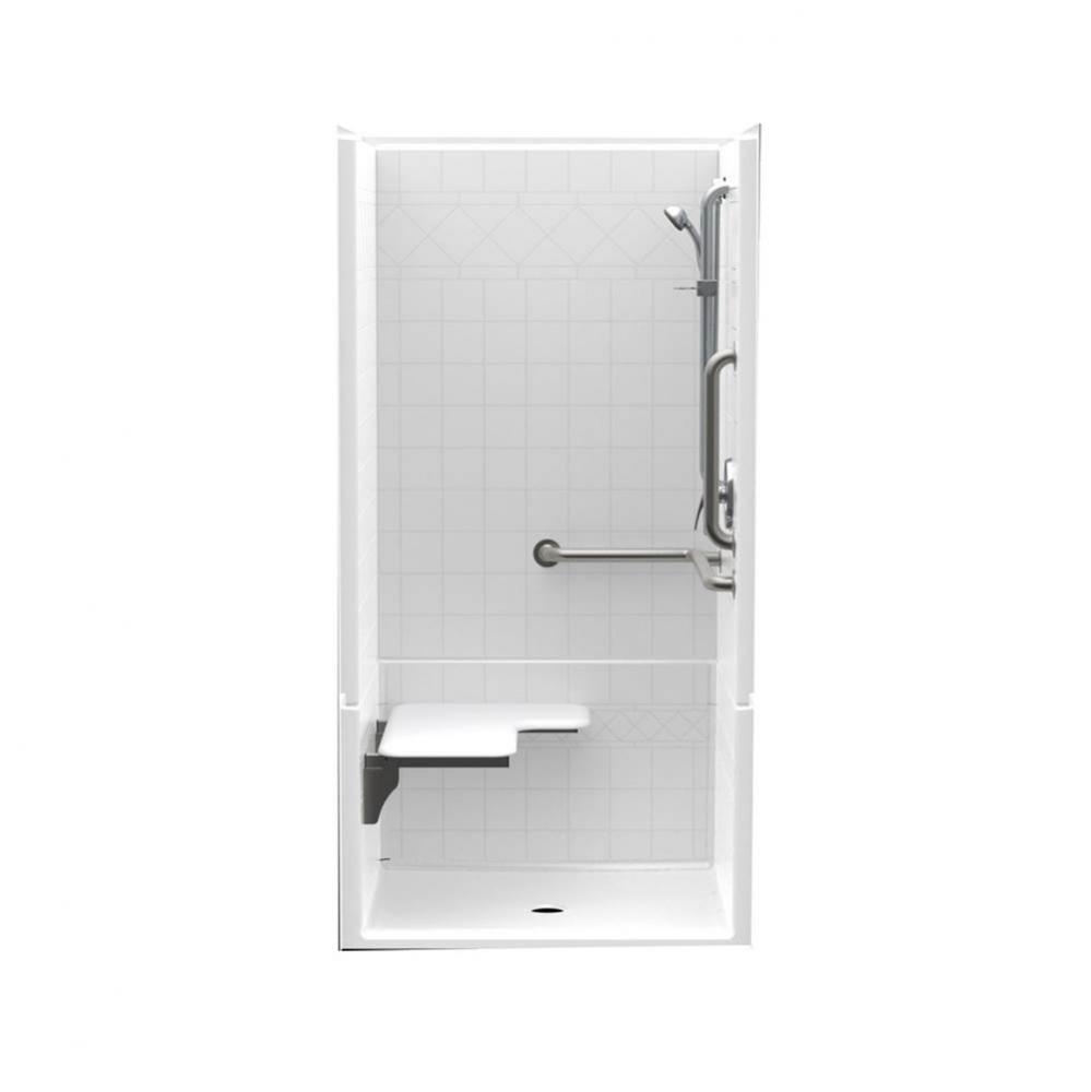 F1364P 36 x 36 AcrylX Alcove Center Drain Four-Piece Shower in White