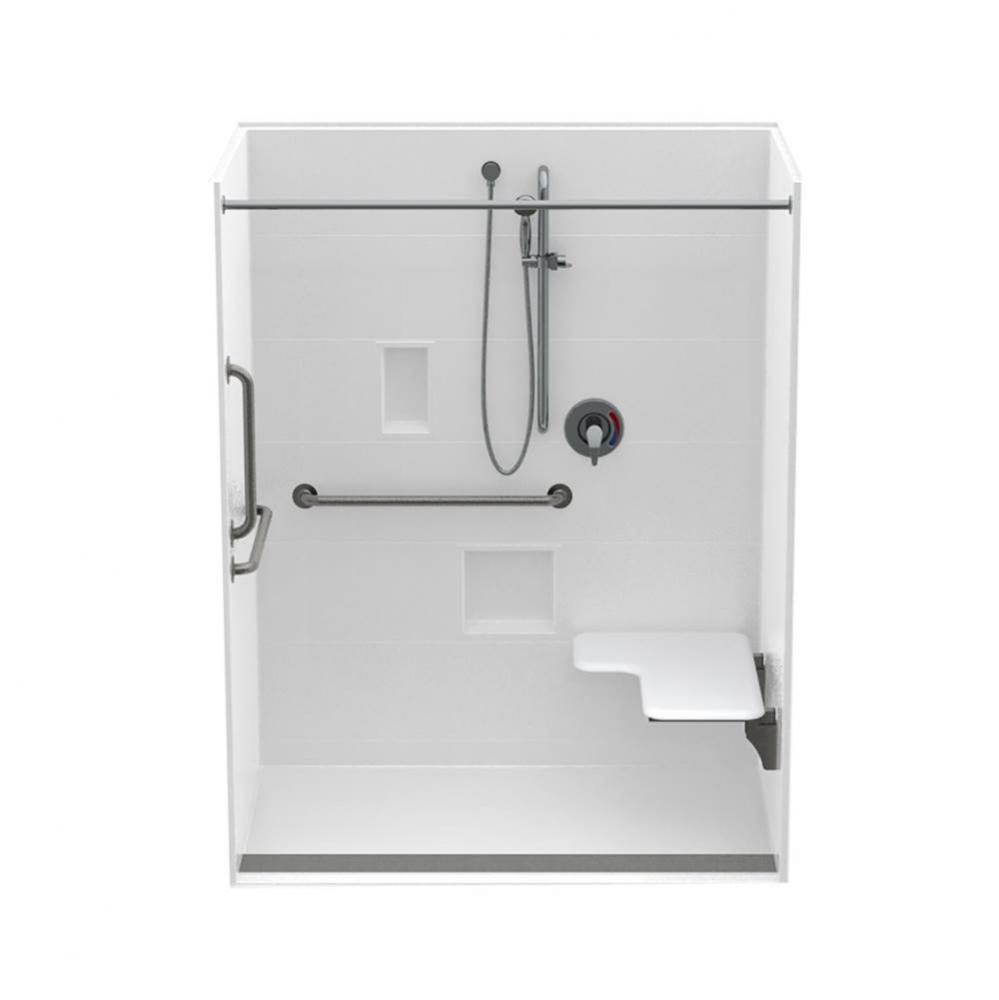 16034TRCOL 60 x 34 AcrylX Alcove Center Drain One-Piece Shower in White