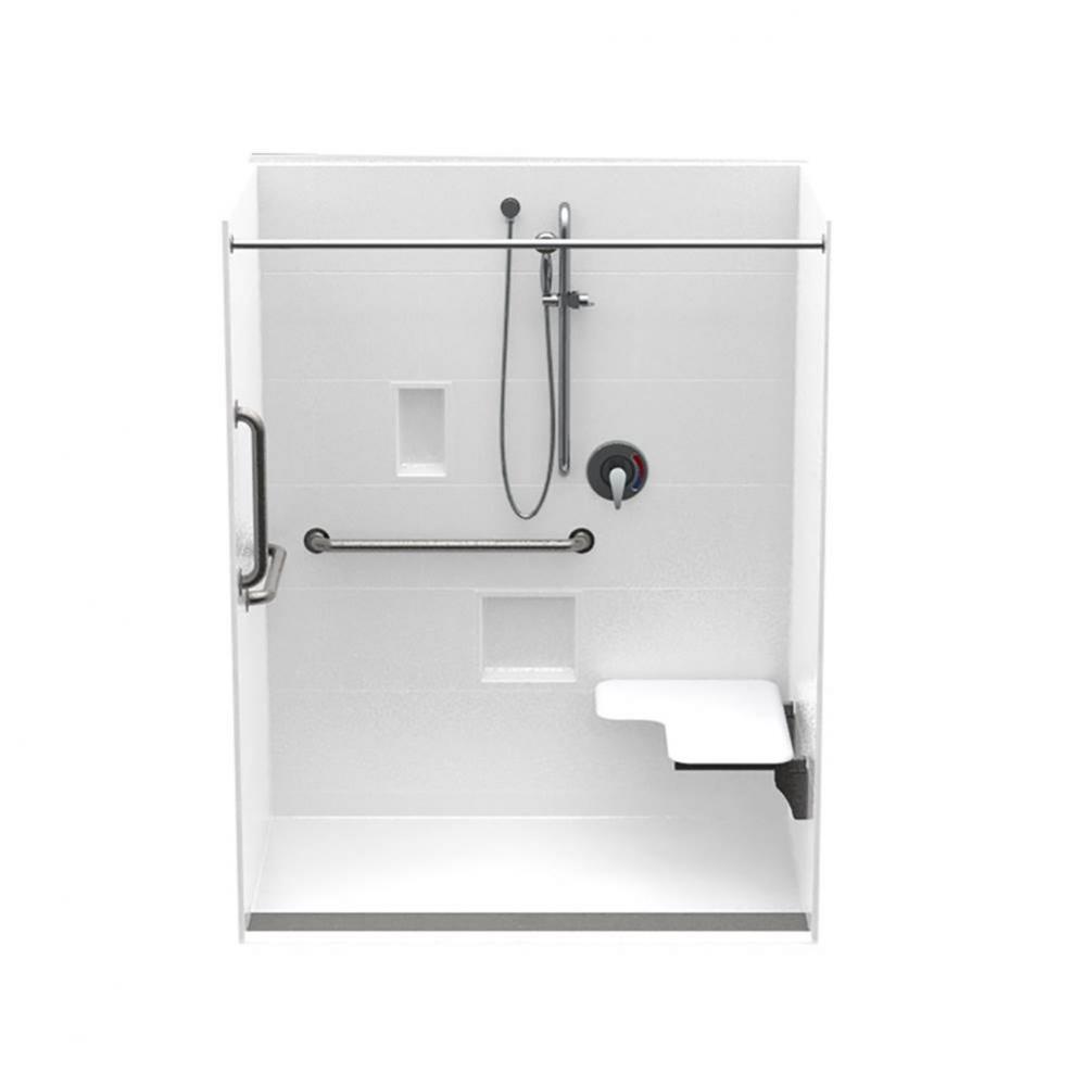 16036TRCOL 60 x 36 AcrylX Alcove Center Drain One-Piece Shower in White