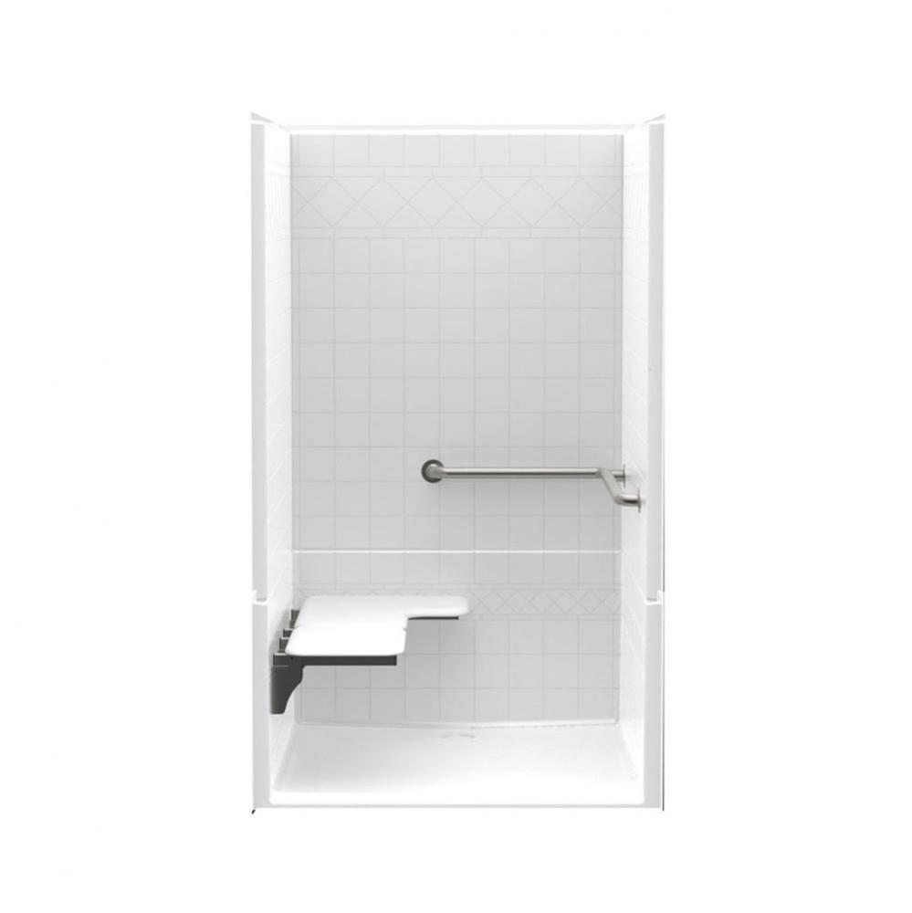 F1424PCA 42 x 48 AcrylX Alcove Center Drain Four-Piece Shower in White