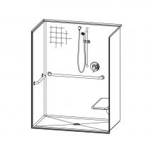 Aquatic AC003673-X2LB-WH - 1603BFSTMA Alcove Shower