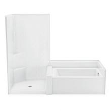 Aquatic AC003625-R-WPV-WH - Darsey 10242STNS Tub Shower Suite