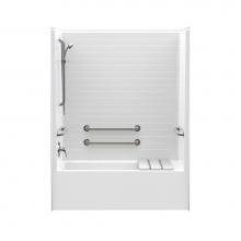 Aquatic AC003452-X4HBL-WH - F6032STT 60 x 32 AcrylX Alcove Left Hand Drain One-Piece Tub Shower in White