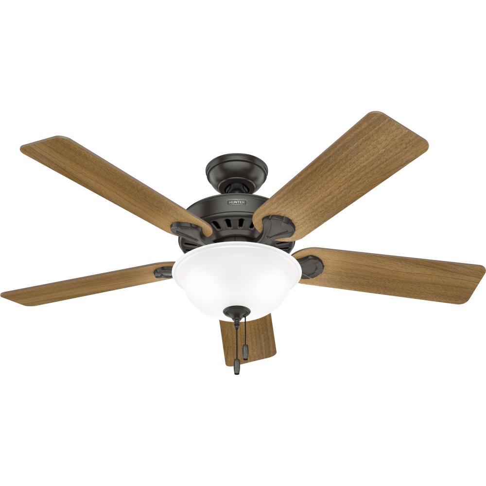 Hunter 52 inch Pro&#39;s Best ENERGY STAR® Noble Bronze Ceiling Fan with LED Light Kit and Pull Chai