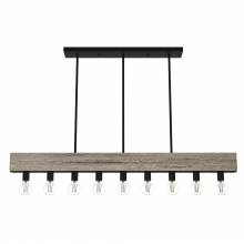 Hunter 19060 - Hunter Donelson Rustic Iron and Barnwood 9 Light Large Chandelier Ceiling Light Fixture