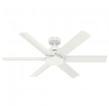 Hunter 53435 - Hunter 52 inch Kennicott Fresh White Damp Rated Ceiling Fan and Wall Control