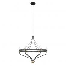 Hunter 19795 - Hunter Merlin Rustic Iron and Alturas Gold 6 Light Chandelier Ceiling Light Fixture