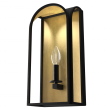 Hunter 19729 - Hunter Dukestown Natural Black Iron and Gold Leaf 1 Light Sconce Wall Light Fixture