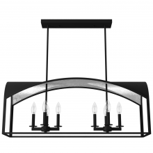 Hunter 19732 - Hunter Dukestown Natural Black Iron and Silver Leaf 8 Light Chandelier Ceiling Light Fixture