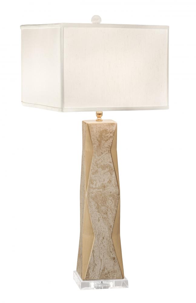 Geo - Marbled  Gold - Off White Square Shade