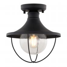 Vaxcel International T0780 - Dunlap 10-in. W Outdoor Semi-Flush Mount Textured Black