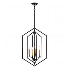 Vaxcel International P0388 - Riley 18-in. 4 Light Pendant Black and Satin Brass