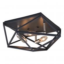 Vaxcel International C0205 - Hailey 15-in Flush Mount Ceiling Light Black Graphite and Satin Nickel