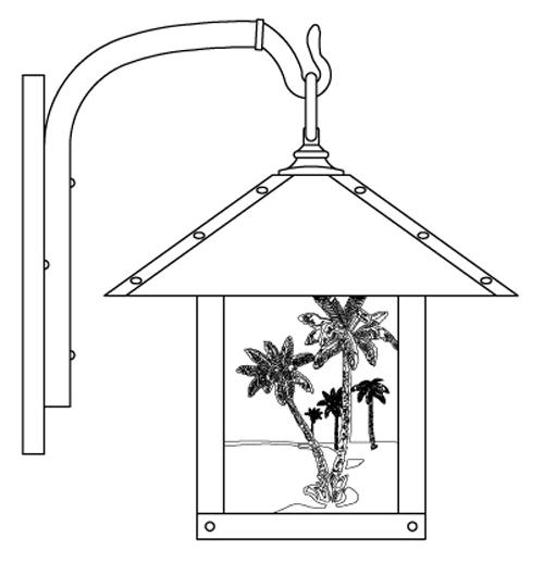 12&#34; timber ridge wall bracket with palm tree filigree