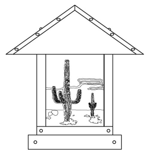 12&#34; timber ridge column mount with cactus  filigree