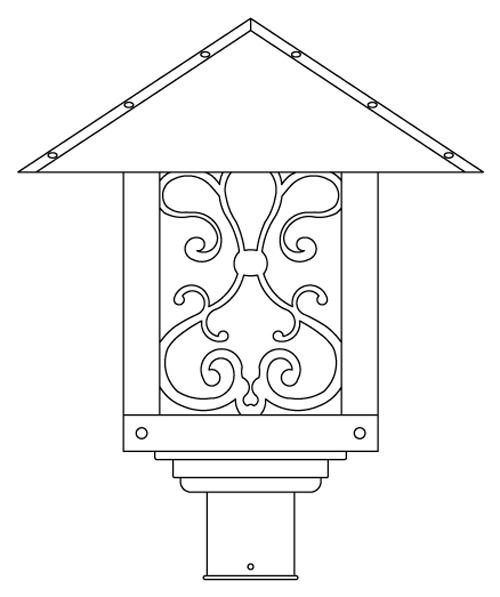 16&#34; timber ridge post mount with ashbury  filigree