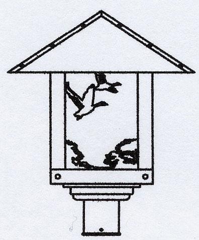 16" timber ridge post mount with goose filigree