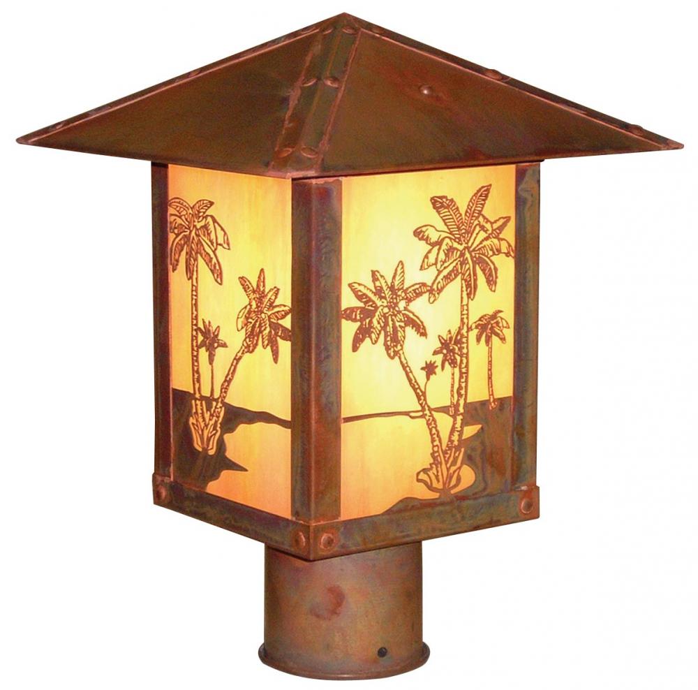 9&#34; timber ridge post mount with palm tree filigree