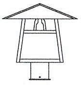 Arroyo Craftsman CP-12TAM-RB - 12" carmel post mount with t-bar overlay