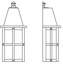 Arroyo Craftsman HW-6F-S - 6" hartford flush wall mount