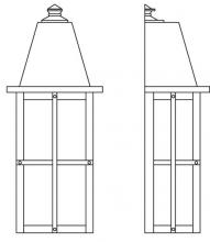 Arroyo Craftsman HW-8LCS-P - 8" hartford long body flush wall mount