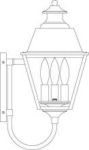 Arroyo Craftsman INB-8MRCLR-RC - 8" inverness wall mount with metal roof