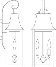 Arroyo Craftsman ORB-8CLR-MB - 8" orpington wall mount