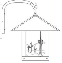 Arroyo Craftsman TRB-16CTWO-RC - 16" timber ridge wall bracket with cactus  filigree