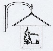 Arroyo Craftsman TRB-16MNGW-AB - 16" timber ridge wall bracket with mountain filigree