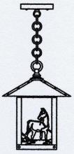 Arroyo Craftsman TRH-9HSF-RC - 9" timber ridge pendant with horse filigree