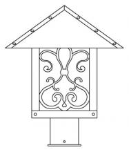 Arroyo Craftsman TRP-12ASGW-S - 12" timber ridge post mount with ashbury  filigree