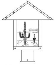 Arroyo Craftsman TRP-12CTM-VP - 12" timber ridge post mount with cactus  filigree