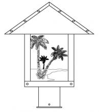 Arroyo Craftsman TRP-12PTTN-S - 12" timber ridge post mount with palm tree  filigree