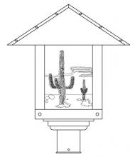 Arroyo Craftsman TRP-16CTM-BK - 16" timber ridge post mount with cactus  filigree