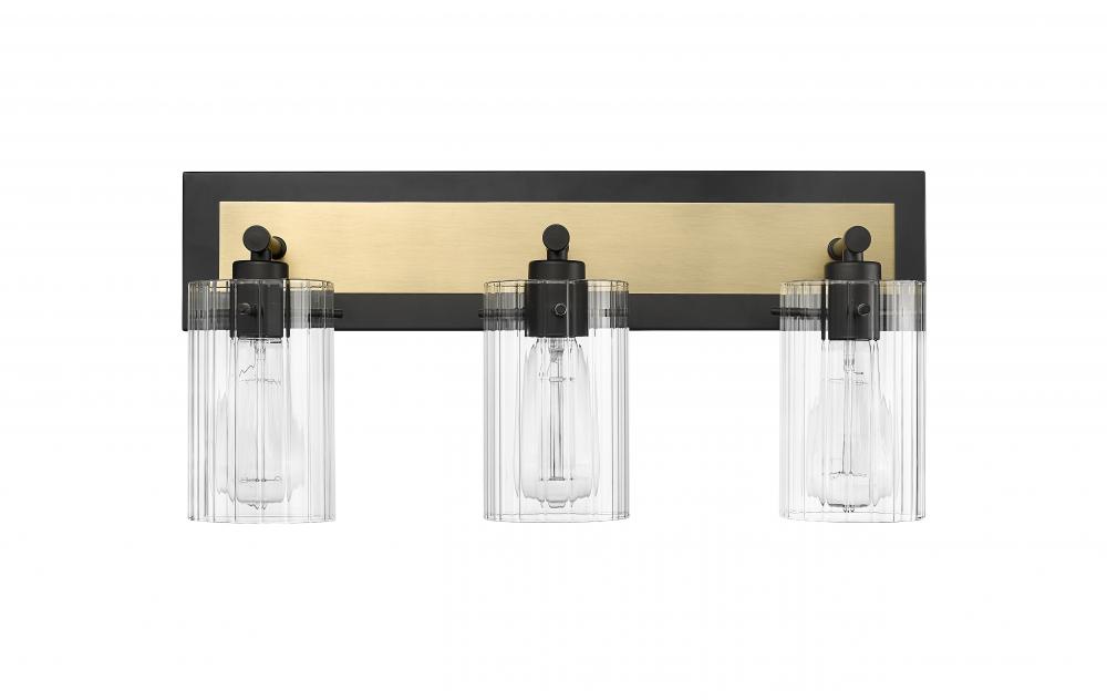 Gasol 3-Light Vanity Matte Black / Vintage Brass