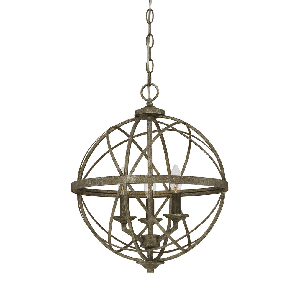 Lakewood 3-Light Pendant light Antique Silver