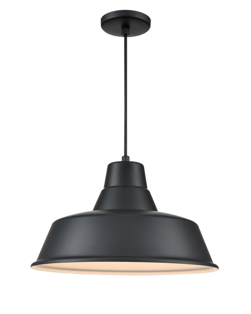 R Series 1-Light Cord Hung Classic Warehouse Satin Black