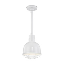 Millennium RDBS10-WH - R Series 1-Light Stem Hung Deep Bowl Shade White