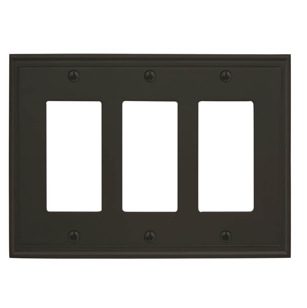 Mulholland 3 Rocker Black Bronze Wall Plate