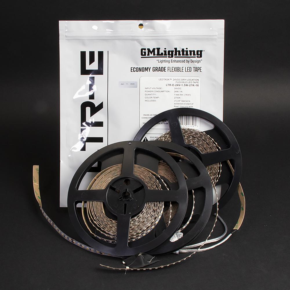 LEDTask™ 2020 12VDC LTR-E Economy Series Indoor Location LED Tape - 16&#39;-4&#34; Reel