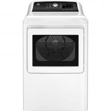 GE Appliances GTD58EBSVWS - 7.4 Cf Elec Tl Matching Dryer, Sensor Dry, Glass Door, Single Knob Electronics, White