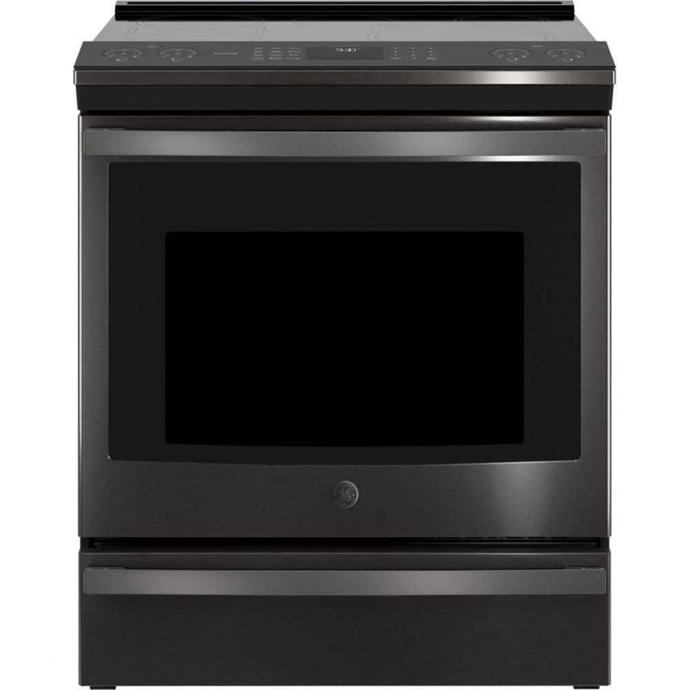 GE Profile 30&apos;&apos; Smart Slide-In Front-Control Induction and Convection Range