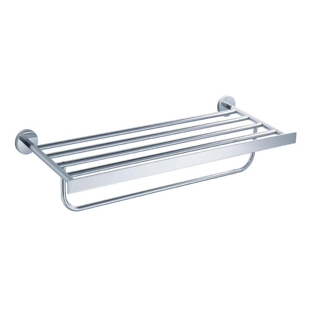 Bathroom Accessories - Bath Towel Rack with Towel Bar in Chrome