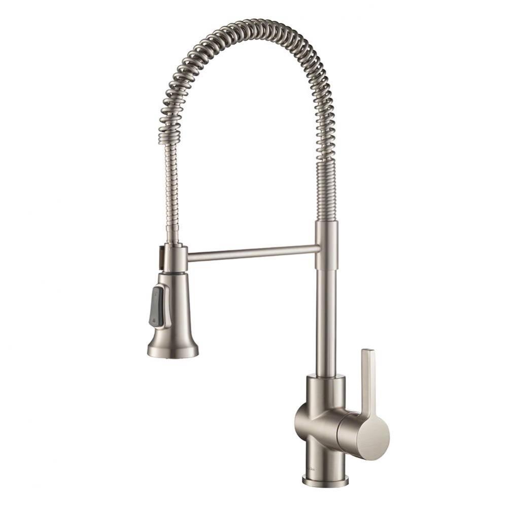 Britt Single Handle Commercial Kitchen Faucet with Dual Function Sprayhead in all-Brite Spot Free