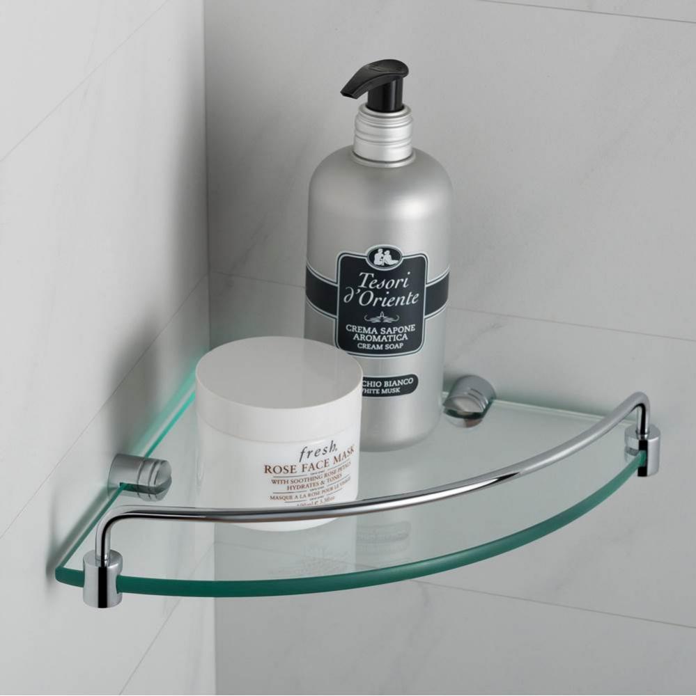 Elie Corner Bathroom Shelf, Chrome Finish